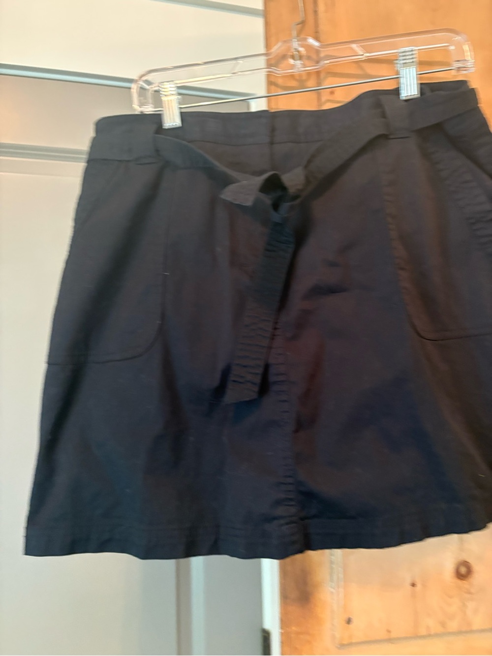 Classic Black Tie-Waist Cotton Skort by Josephine Chaus